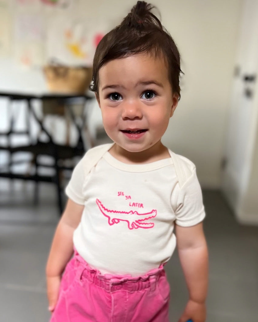 LATER GATOR | ORGANIC COTTON BABY ONESIE | LONG SLEEVES