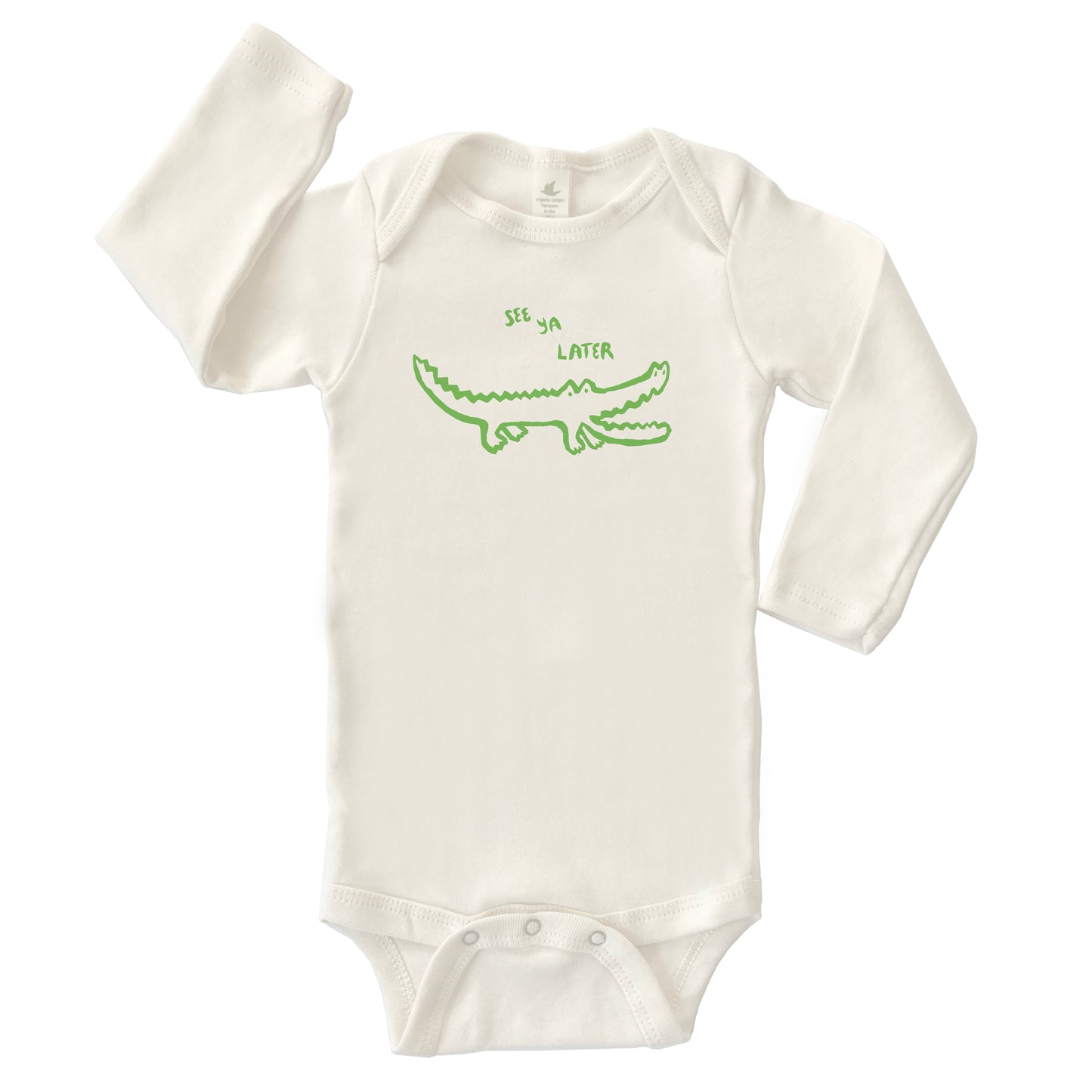 LATER GATOR | ORGANIC COTTON BABY ONESIE | LONG SLEEVES