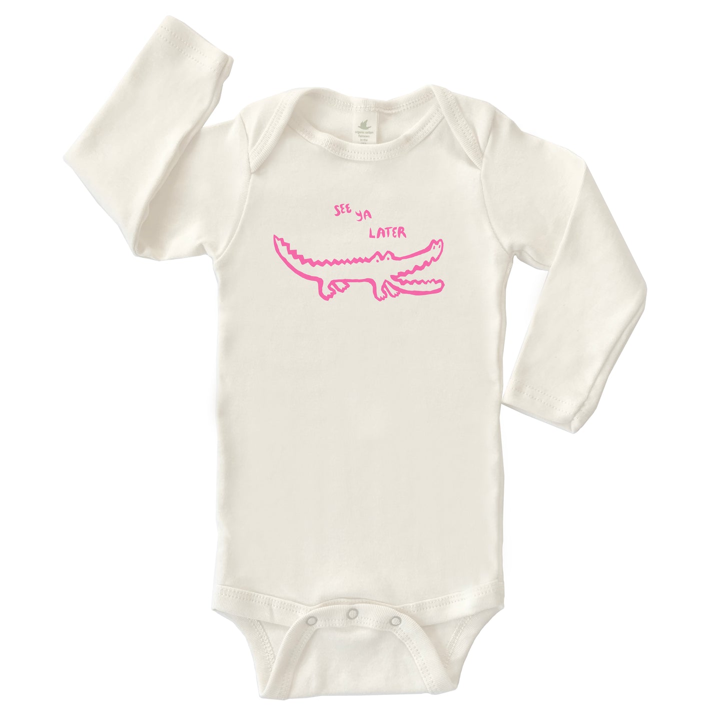 LATER GATOR | ORGANIC COTTON BABY ONESIE | LONG SLEEVES