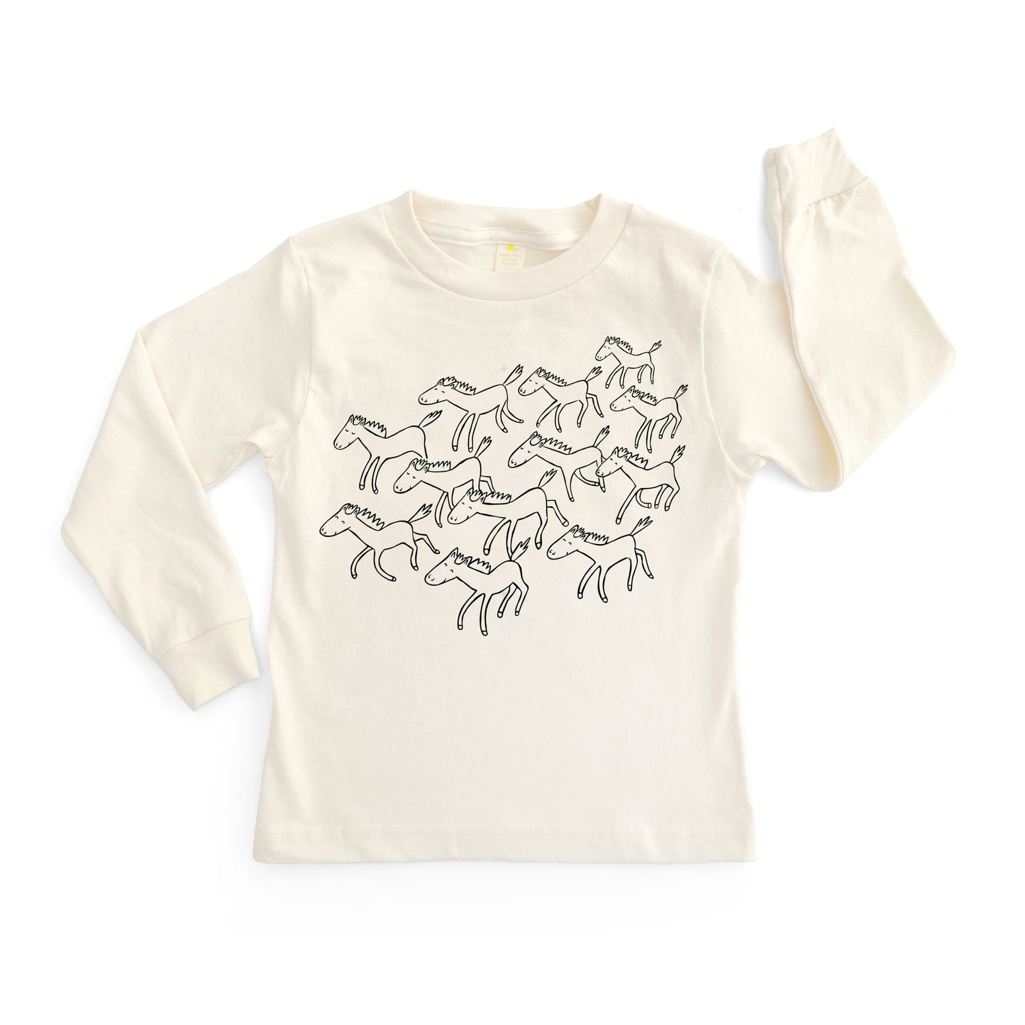 HORSES | ORGANIC COTTON LONG SLEEVE KIDS' T-SHIRT