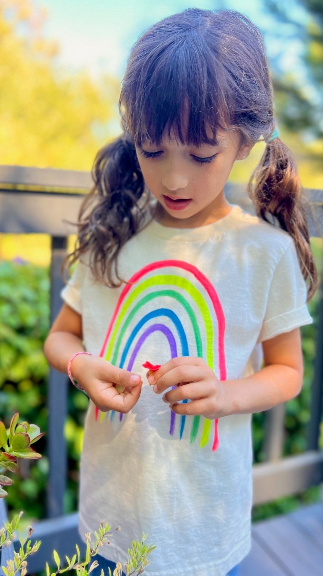 HAND PAINTED RAINBOW | ORGANIC COTTON T-SHIRT