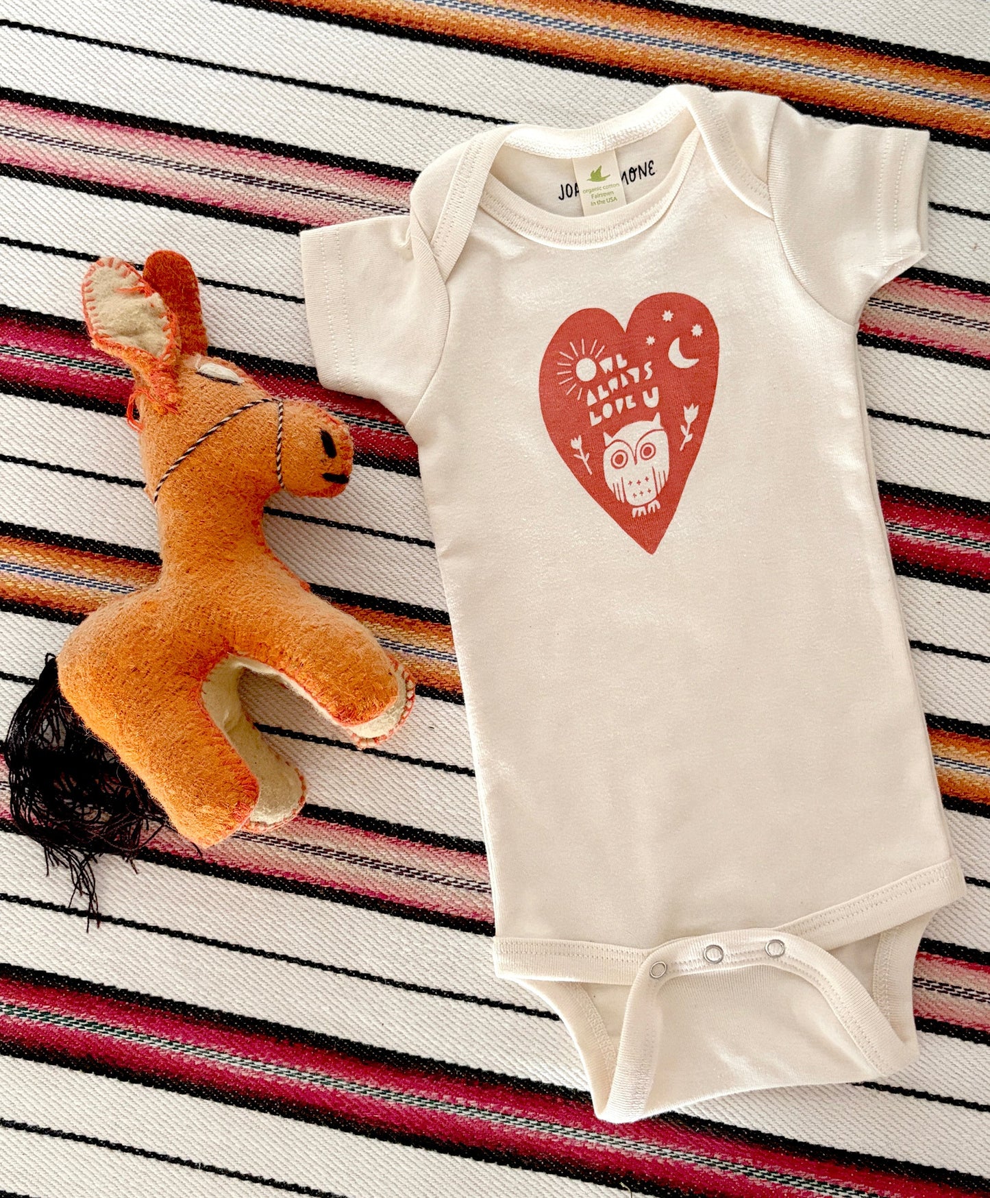 OWL ALWAYS ORGANIC COTTON BABY ONESIE