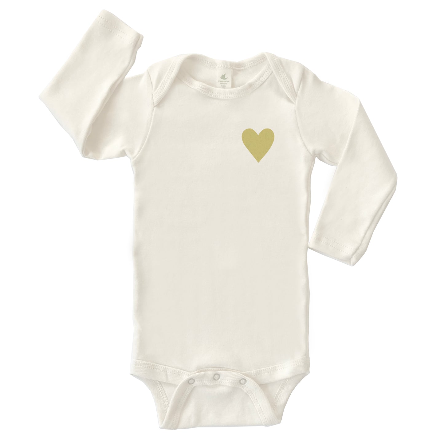 MINI HEART | ORGANIC COTTON BABY ONESIE | LONG SLEEVES