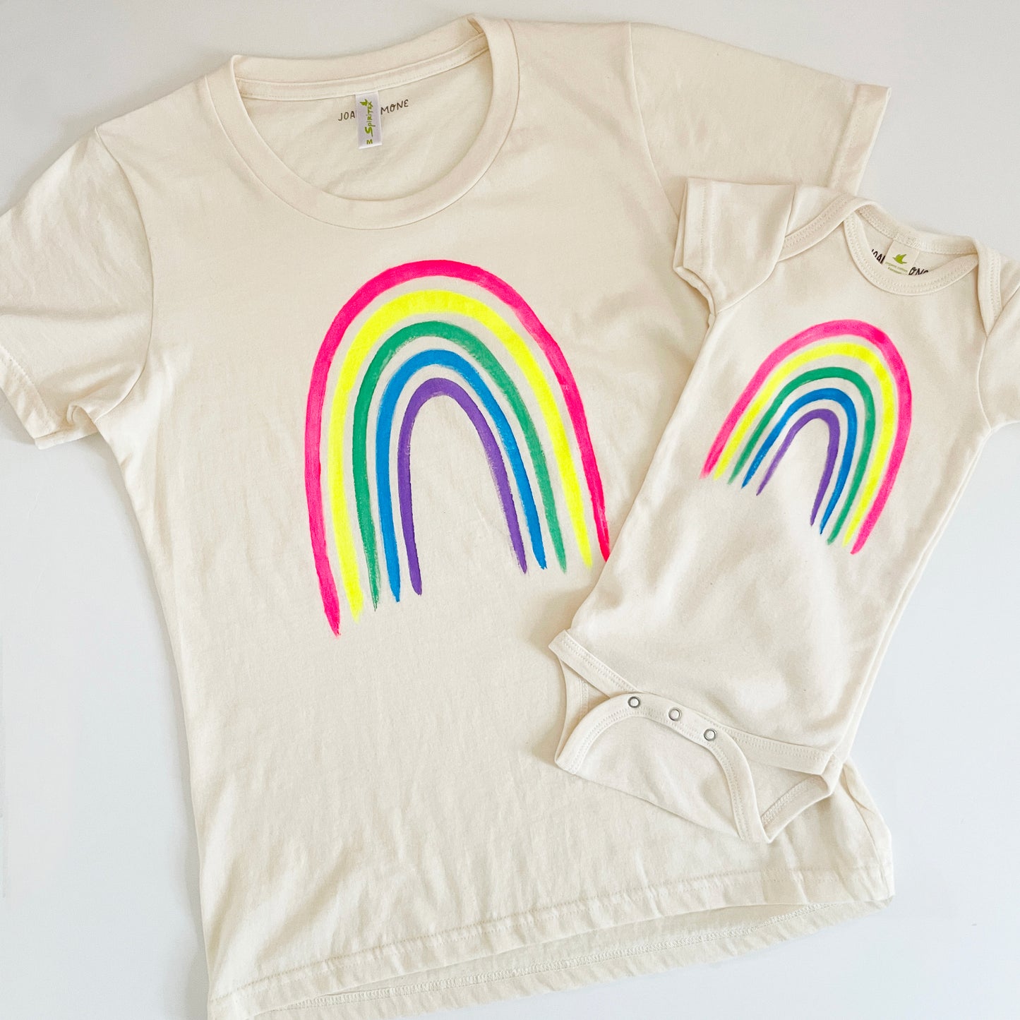 HAND PAINTED RAINBOW | ORGANIC COTTON BABY ONESIE