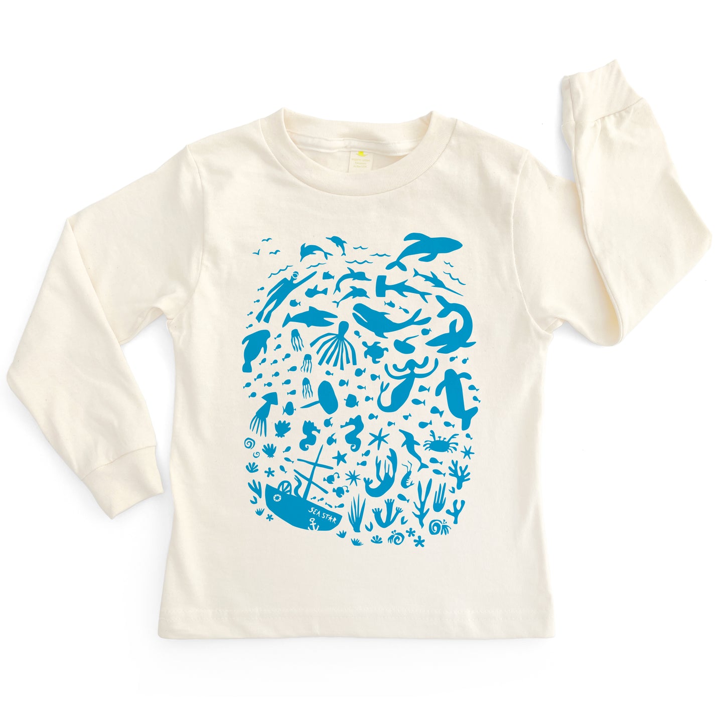 SEA OF LOVE ORGANIC COTTON LONG SLEEVE KIDS' T-SHIRT