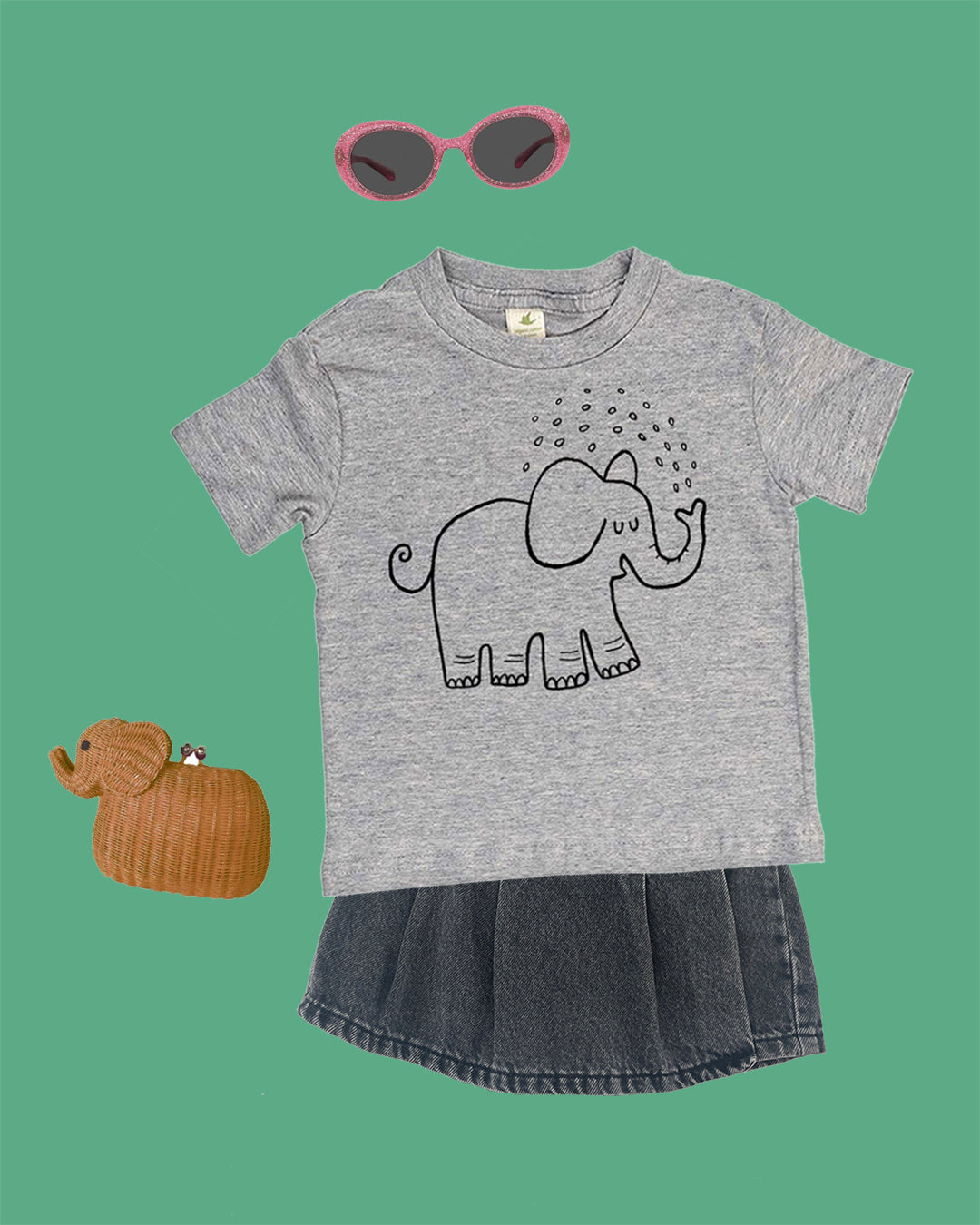 SPLASHY ELEPHANT | ORGANIC COTTON KIDS' T-SHIRT