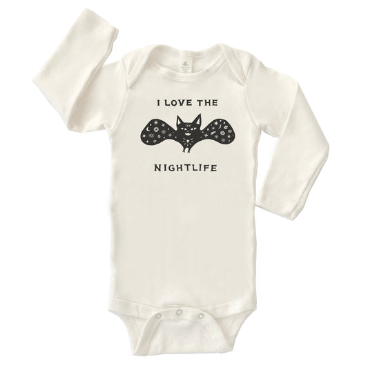 BAT | ORGANIC COTTON BABY ONESIE | LONG SLEEVES