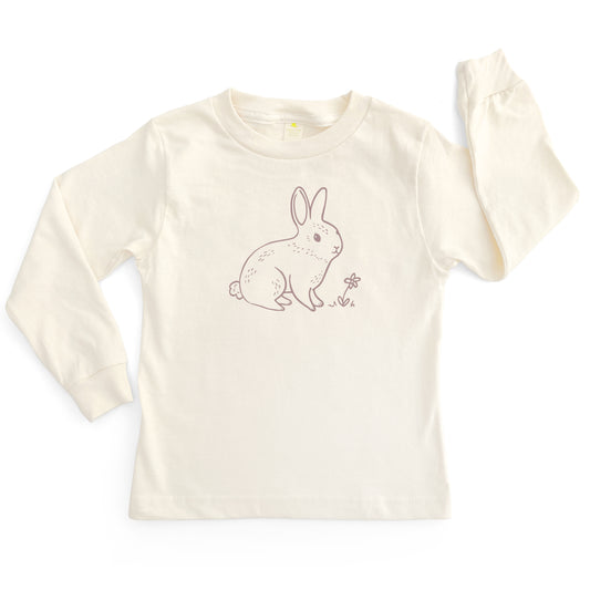 BUNNY ORGANIC COTTON LONG SLEEVE KIDS' T-SHIRT