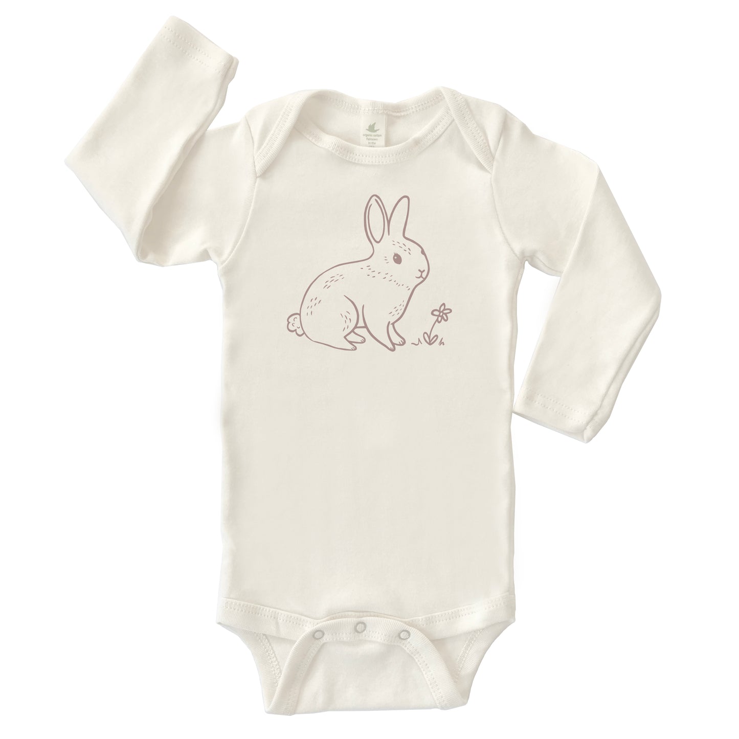 BUNNY | ORGANIC COTTON BABY ONESIE | LONG SLEEVES