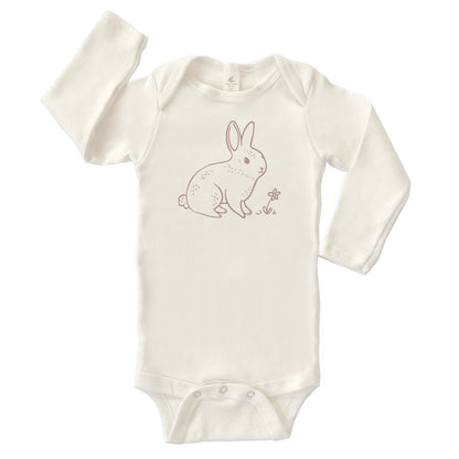 BUNNY | ORGANIC COTTON BABY ONESIE | LONG SLEEVES