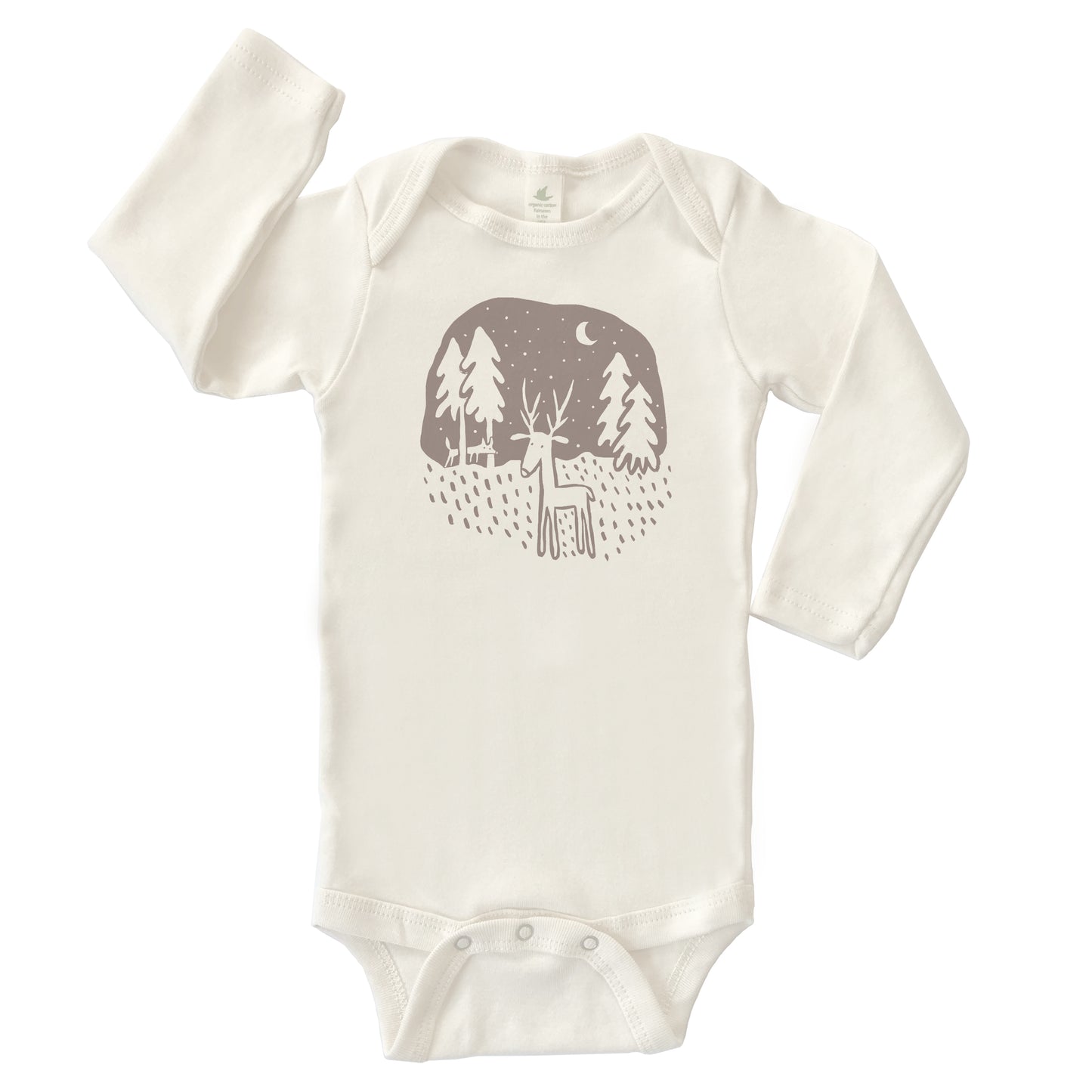 DEER FRIEND ORGANIC COTTON BABY ONESIE LONG SLEEVES