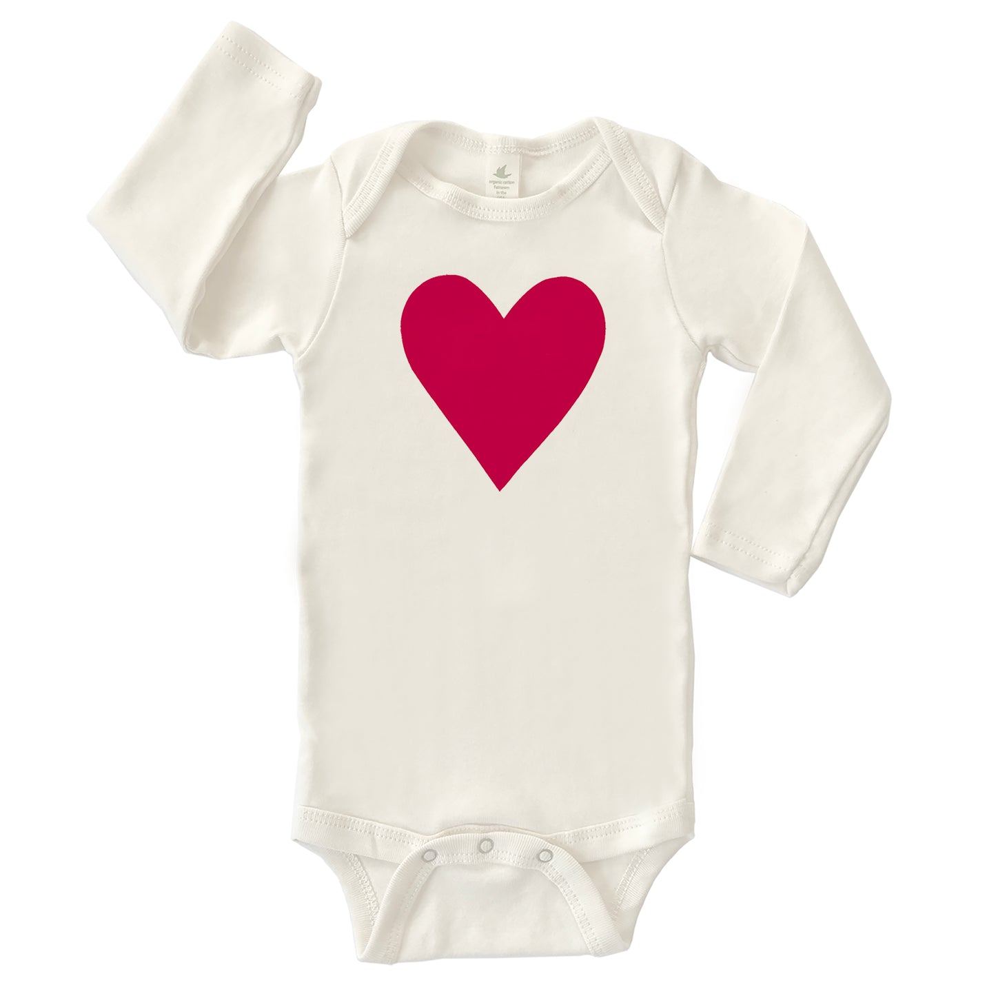 HEART | ORGANIC COTTON BABY ONESIE | LONG SLEEVES