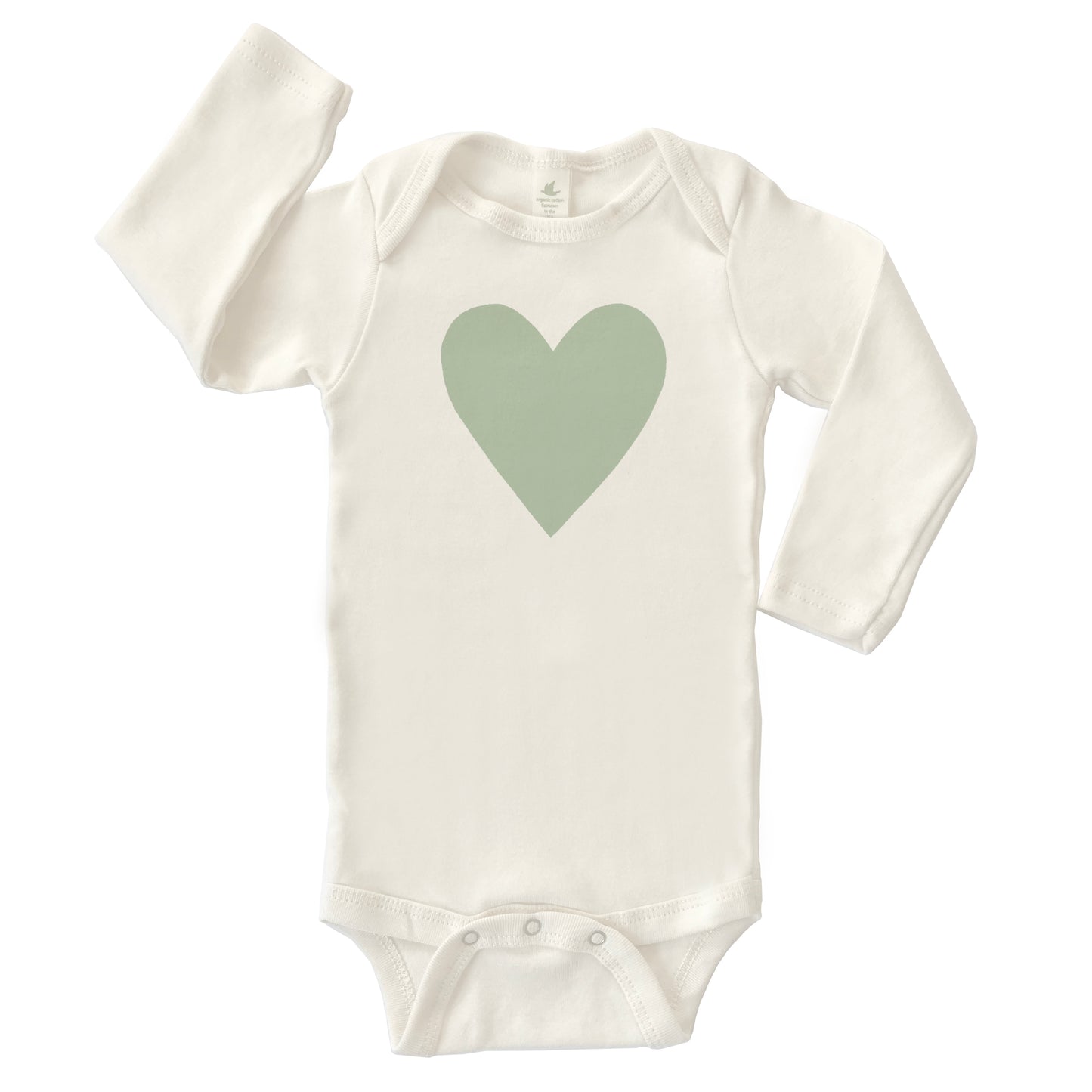 HEART | ORGANIC COTTON BABY ONESIE | LONG SLEEVES