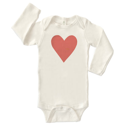 HEART | ORGANIC COTTON BABY ONESIE | LONG SLEEVES