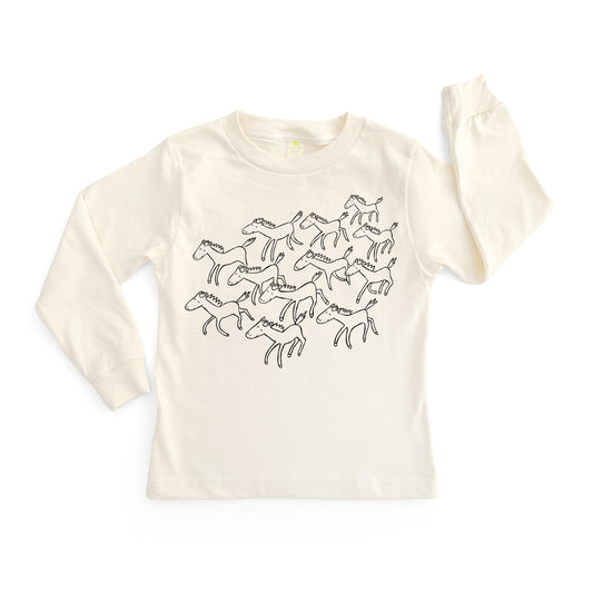 HORSES | ORGANIC COTTON LONG SLEEVE T-SHIRT