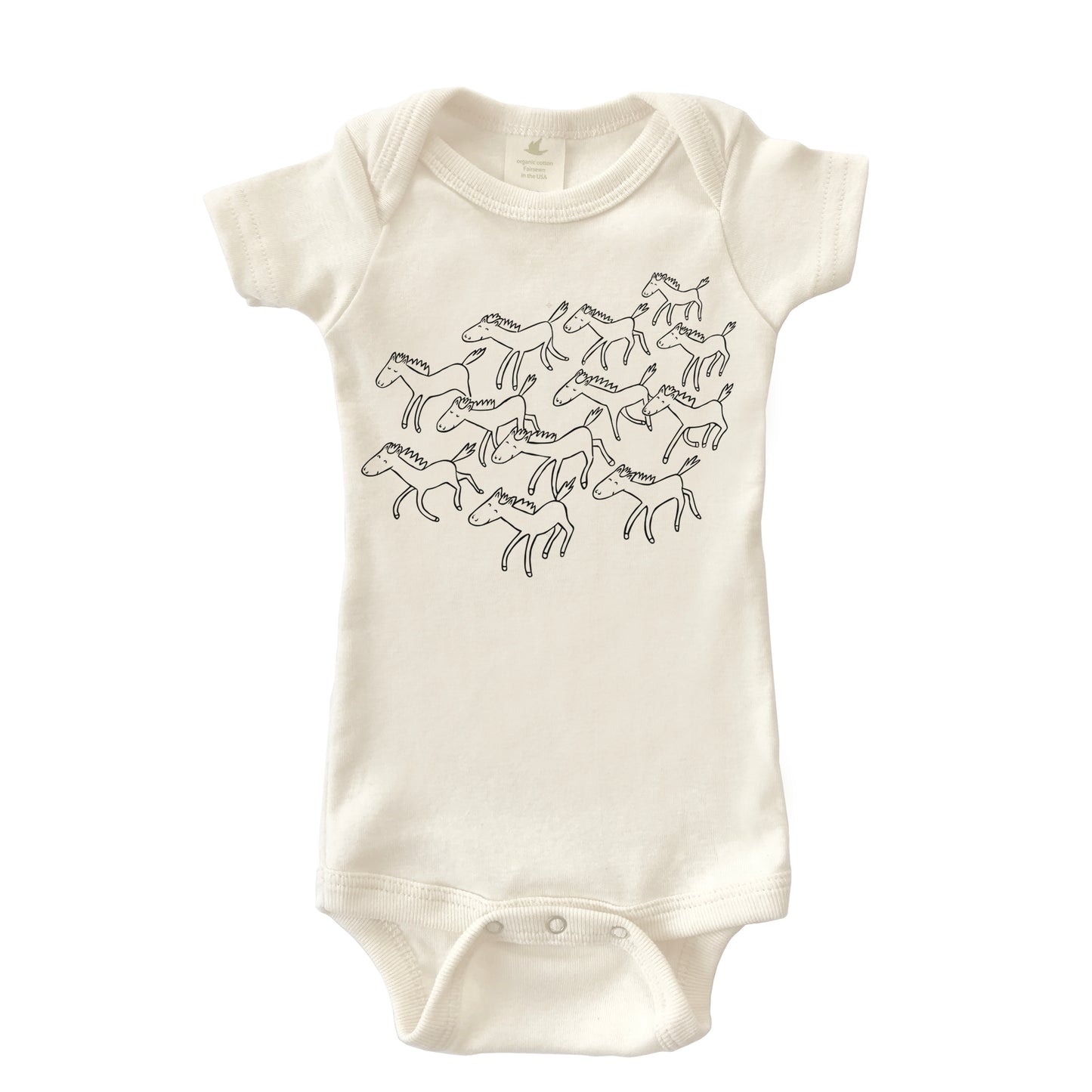 HORSES | ORGANIC COTTON BABY ONESIE