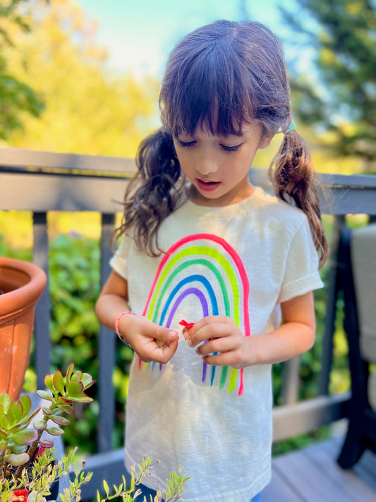 HAND PAINTED RAINBOW | ORGANIC COTTON T-SHIRT