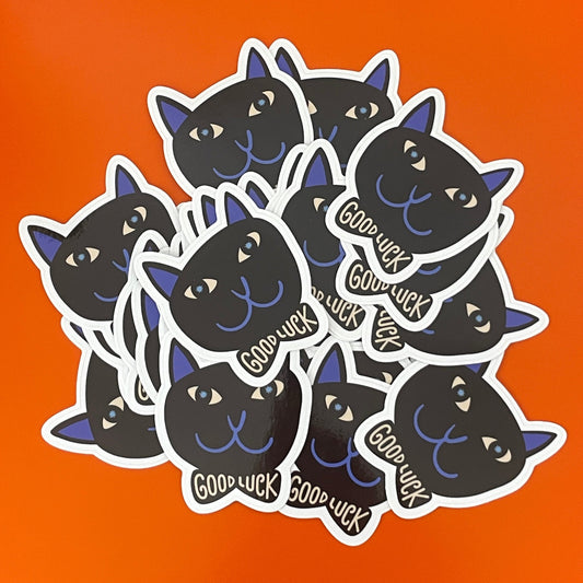 GOOD LUCK CAT STICKER