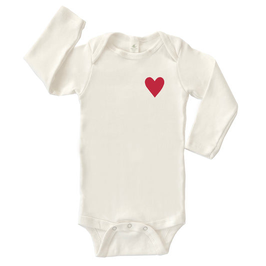 MINI HEART | ORGANIC COTTON BABY ONESIE | LONG SLEEVES