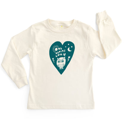 OWL ALWAYS | ORGANIC COTTON LONG SLEEVE KIDS' T-SHIRT