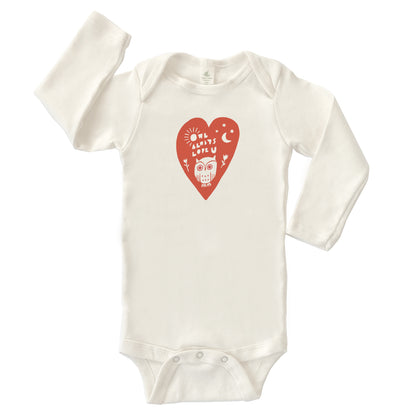OWL ALWAYS | ORGANIC COTTON BABY ONESIE | LONG SLEEVES
