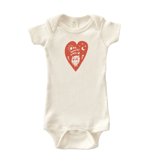 OWL ALWAYS ORGANIC COTTON BABY ONESIE