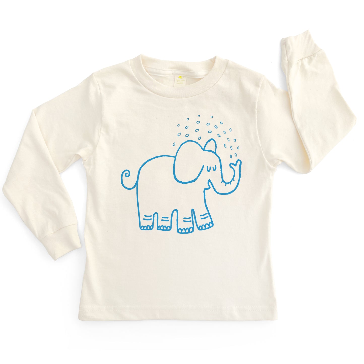 SPLASHY ELEPHANT ORGANIC COTTON LONG SLEEVE KIDS' T-SHIRT