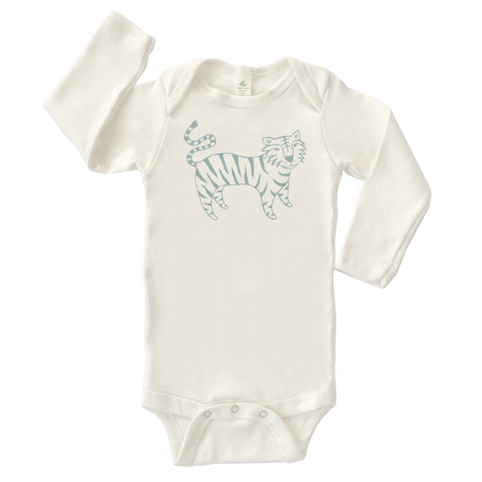 TIGER | ORGANIC COTTON BABY ONESIE | LONG SLEEVES