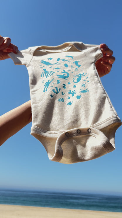 SEA OF LOVE ORGANIC COTTON BABY ONESIE